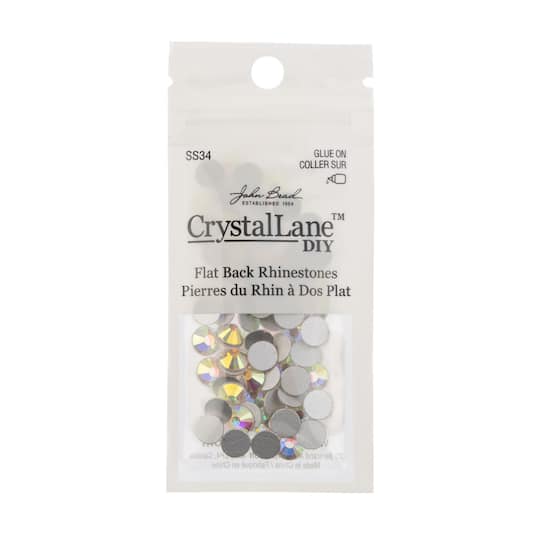 John Bead Crystal Lane SS34 Crystal Glass Round Flatback Rhinestones
